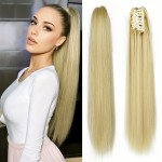 Extensie de par coada dreapta cu cleste 70 cm  Blond deschis Mixt DS03115613